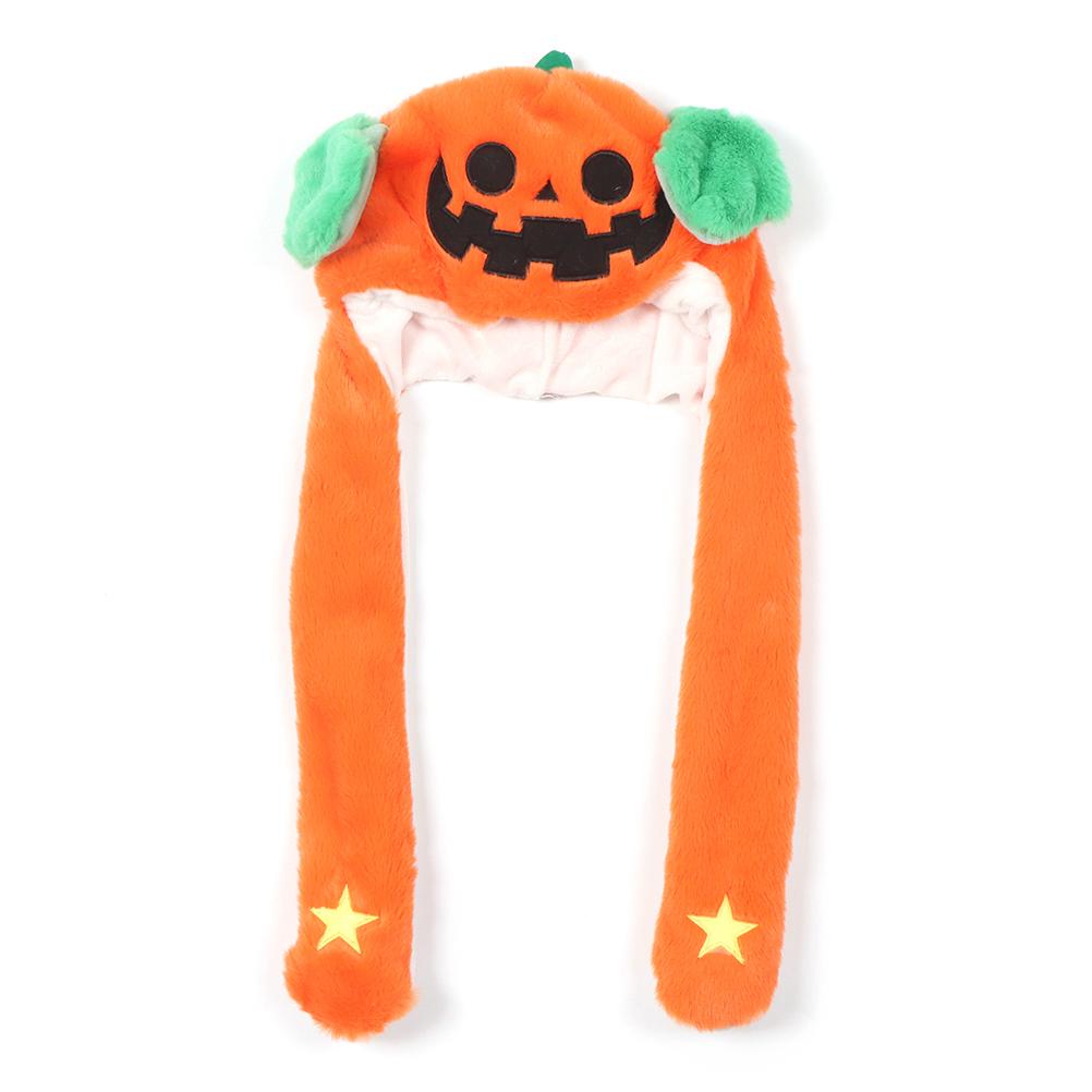 Halloweenská skákací čepice s pohyblivými ušima, zábavná plyšová roztomilá zvířecí narozeninová dárková čepice