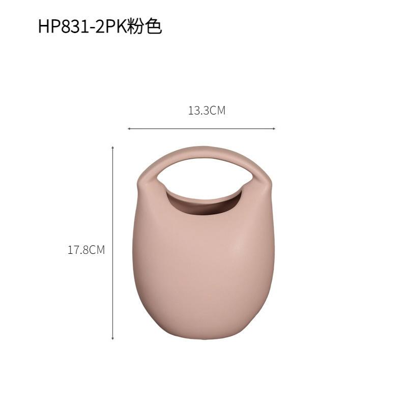 

Креативная керамическая ваза в виде сумки, в стиле крема, украшение для гостиной, композиция из сухоцветов, украшение для обеденного стола, тумбы под телевизор, мягкий декор