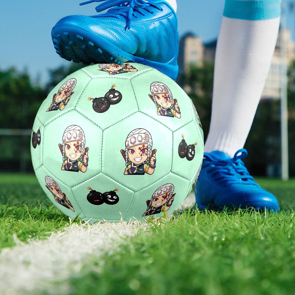 1pc Demon Slayer Kimetsu no Yaiba Soccer Ball Size 5 Indoor Soccer Ball Fashion Colorful Backyard Game - Great For Sports Fans Gift HE15