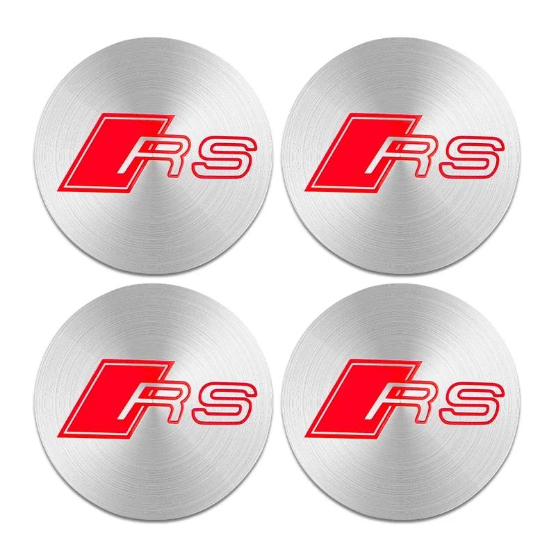 4Pcs 56mm Car Wheel Center Hub Cap Badge Logo Emblem Decal Wheel Sticker For 2c A3 A4 A5 A6 Q3 Q5 Q7 TTf1