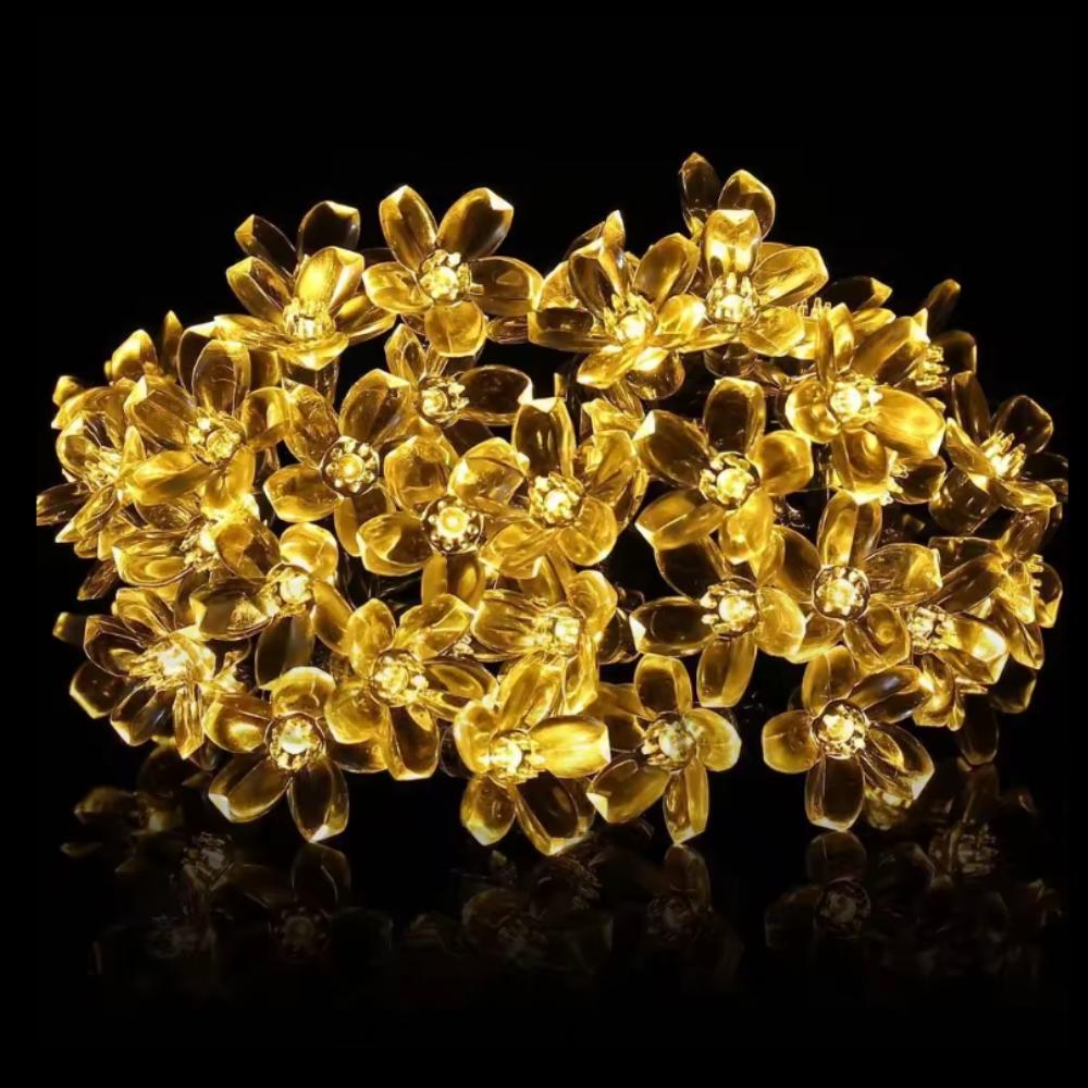 Solar Led Garland Violets For Balcony Terrace Garden Lights 50Led 7M