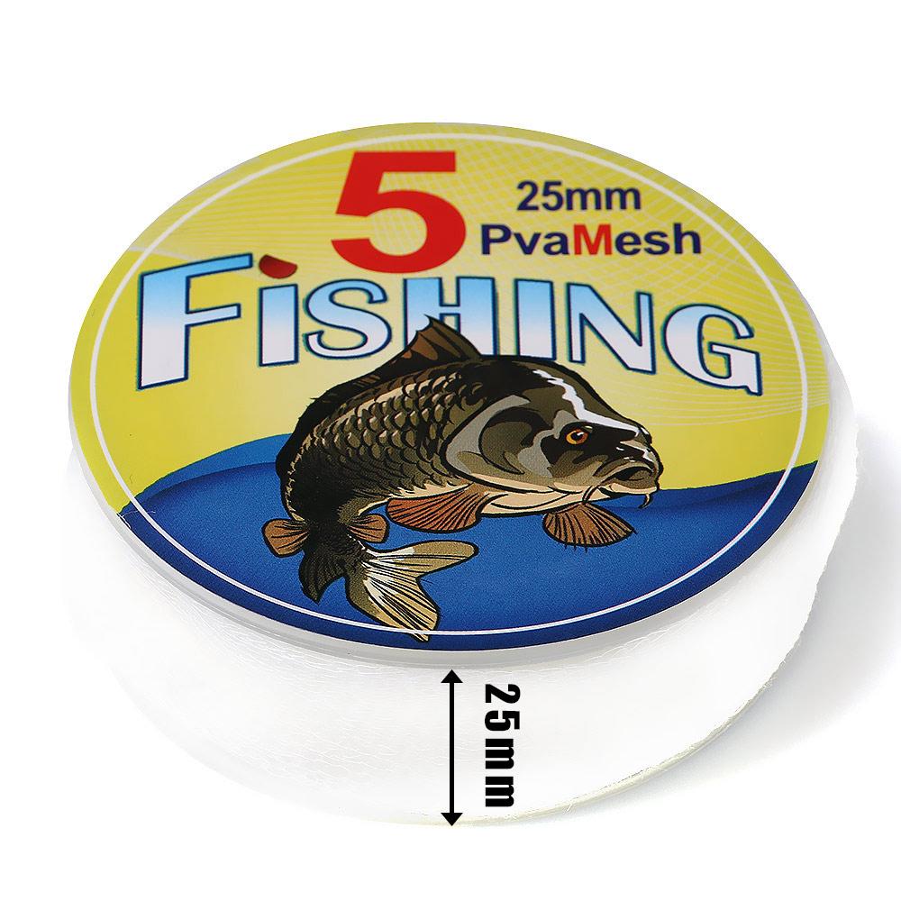 5M Soluble PVA Mesh Refill Carp Fishing Feeder Fishing Lures Refill Rig Hook Bait Wrap Bags 25/37/44mm Bag Fishing Accessory