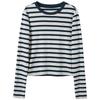 Women's Striped Long Sleeve Round Neck Slim Fit T-Shirt