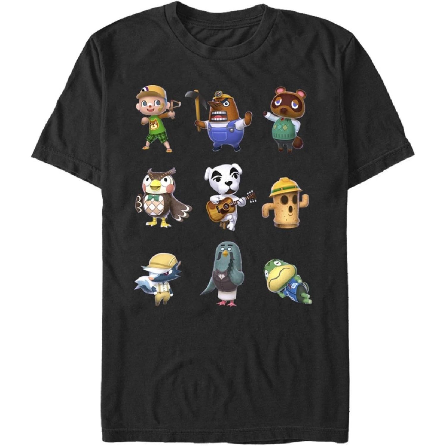 Fifth Sun Men s Nintendo Animal Crossing Favorite Characters T-Shirt S чёрный