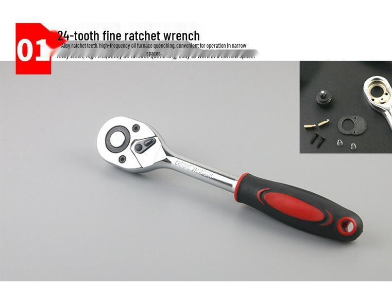 46-Piece Automotive & Motorcycle Repair Ratchet Socket Wrench Tool Set