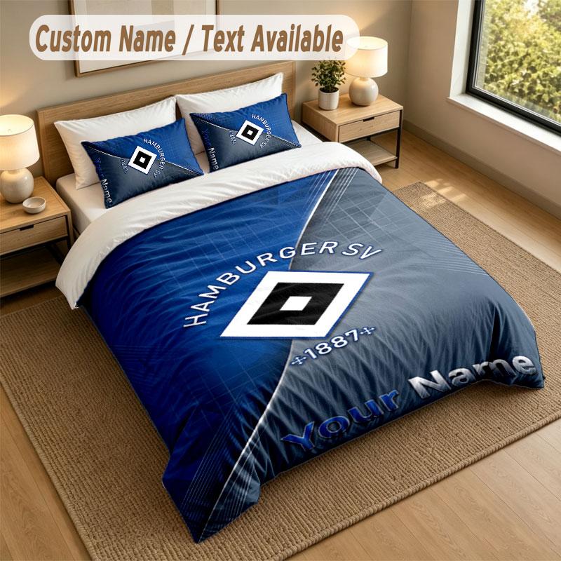 Bedding Set 1 Duvet Cover 2 Pillowcases Hamburger SV Print Soft Bed Linen Bedroom Decor
