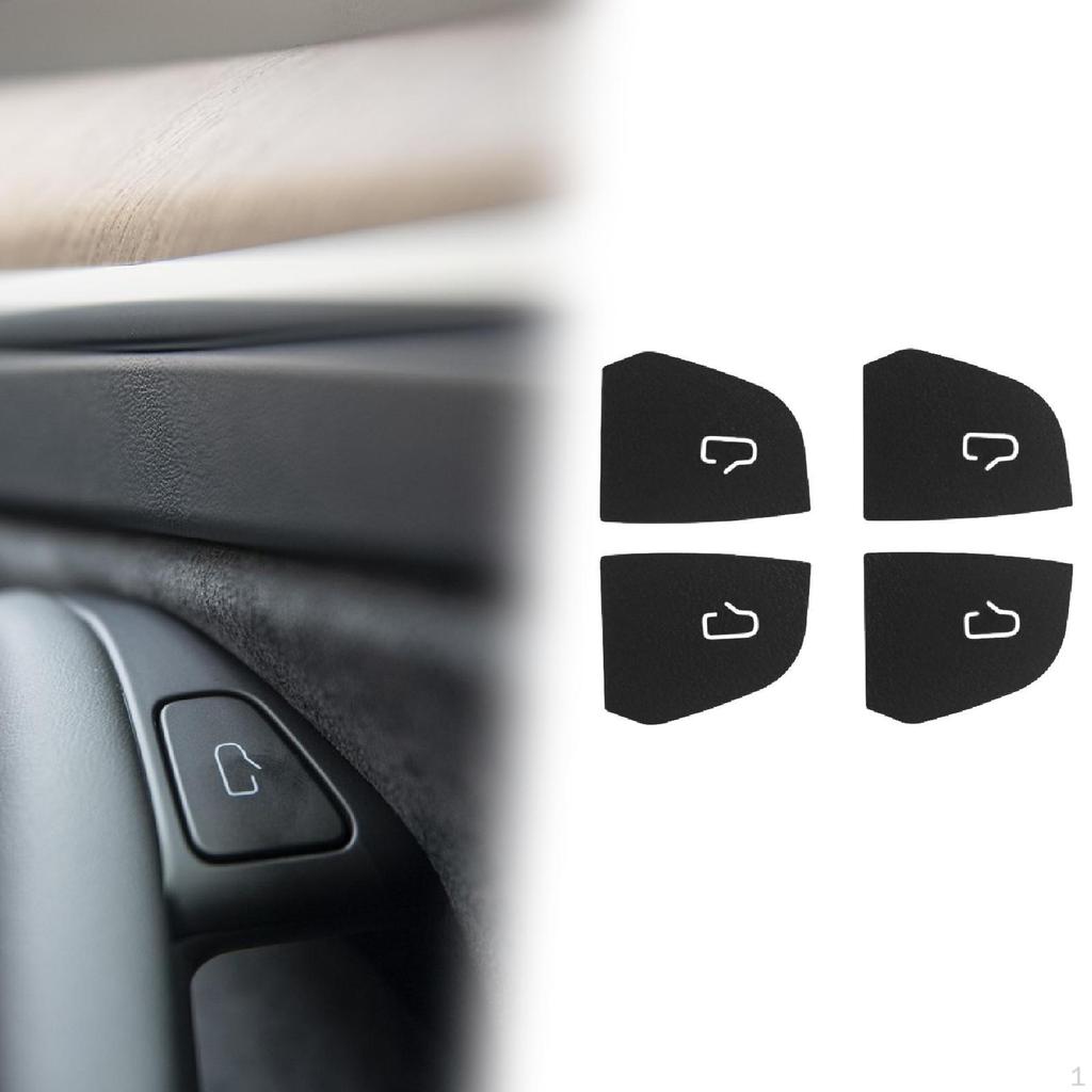 4 Pieces Car Door Switch Button Stickers Covers Interior Decoration Premium Replacement