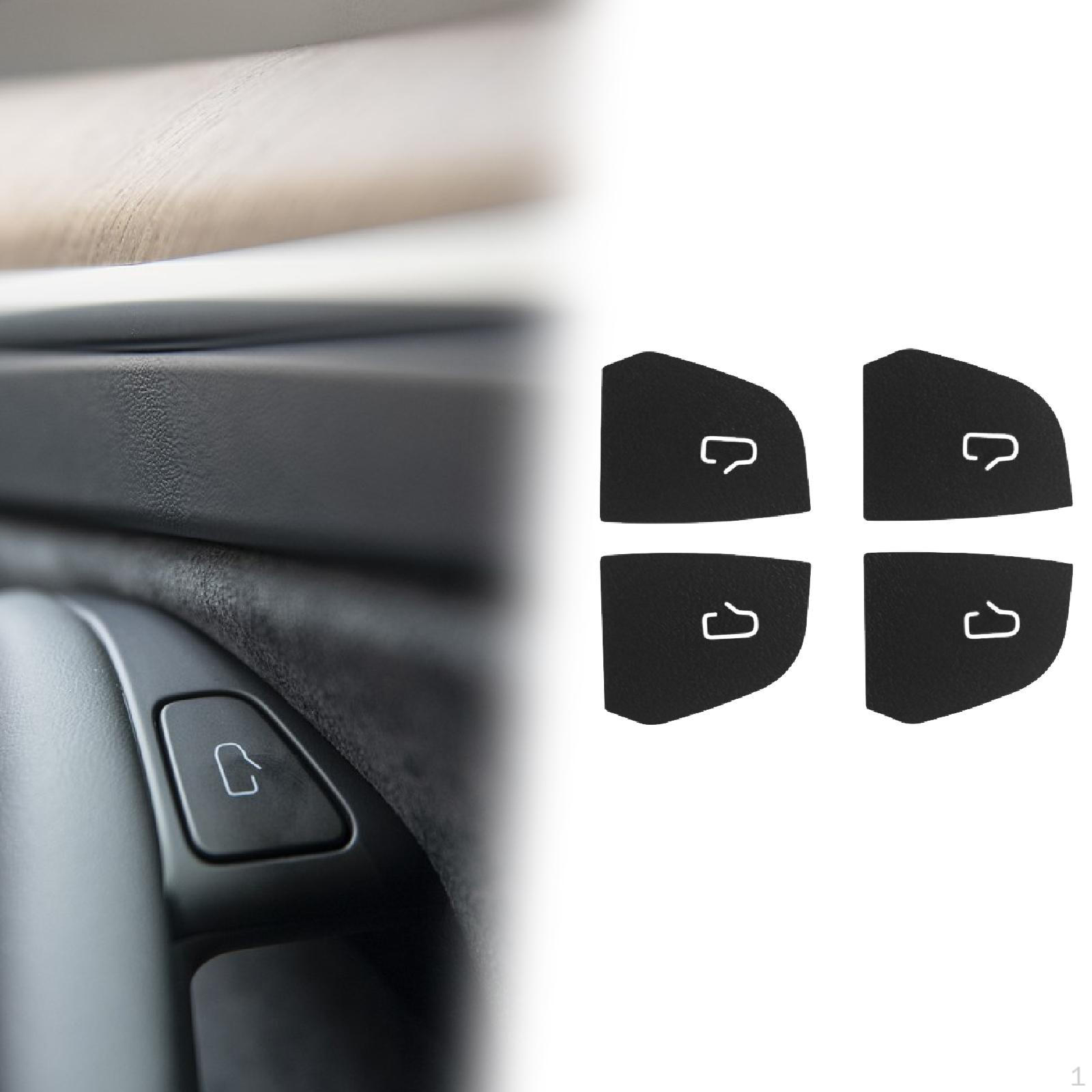 

4 Pieces Car Door Switch Button Stickers Covers Interior Decoration Premium Replacement чёрный