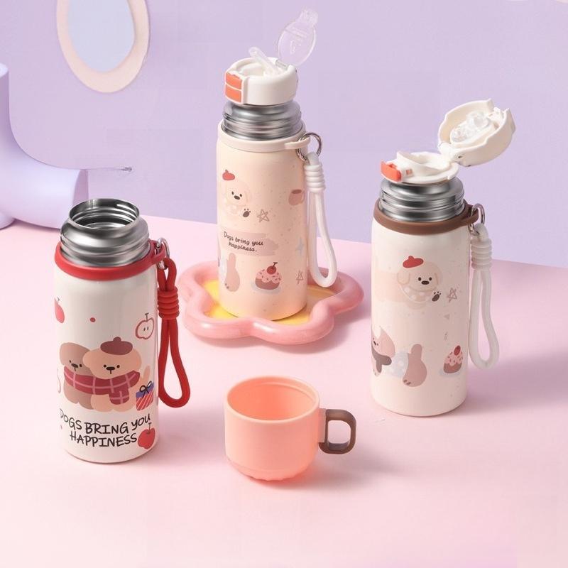 Dual Drink Thermos Children's Pot 316 Men's and Women's Stainless Steel Water Bottle Water Kettle Straw Cup Large Capacity Gift