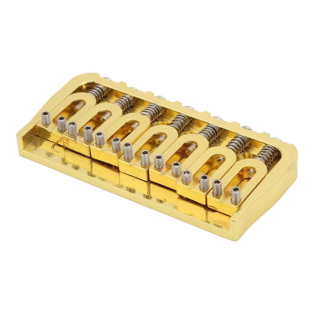 Electric Guitar Fixed Short Bridge Hardtail 7 String Through Body Design Non Tremolo Golden