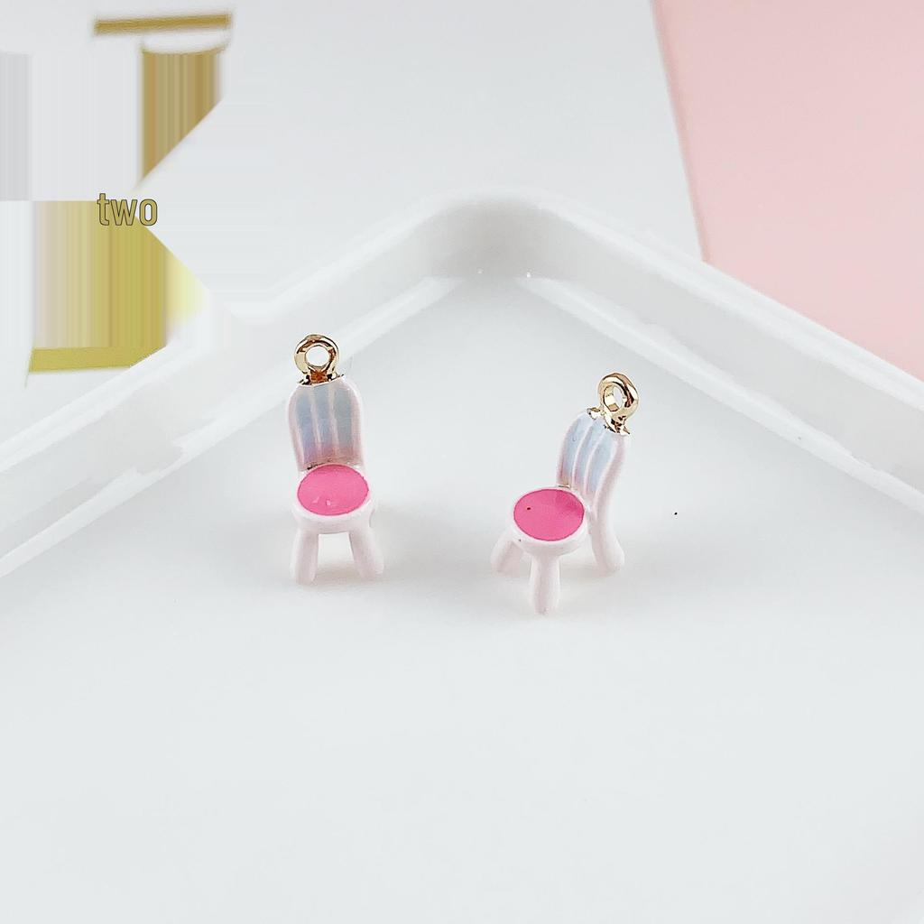 Colorful 3D Coffee Shop Stool Pendant for DIY Handmade Jewelry Accessory
