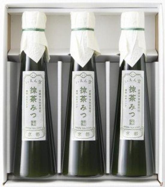 Matcha Syrup (200ml x 3 bottles) Made with Kyoto Uji Matcha Powder. Perfect for mid-year gifts, gifts, or as a gift wrapping. Perfect for shaved ice,