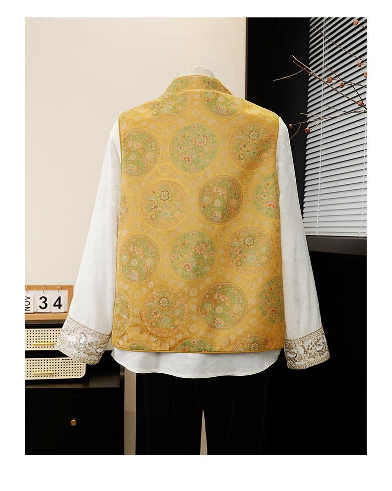 Floral Print Spring Vest: Fashionable Shawl for Middle-Aged and Elderly Women