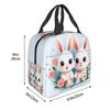 Cute Cartoon Two Little White Rabbits Insulated Lunch Bag for Women Cooler Thermal Food Box Tote Leakproof Lunch Boxes Container