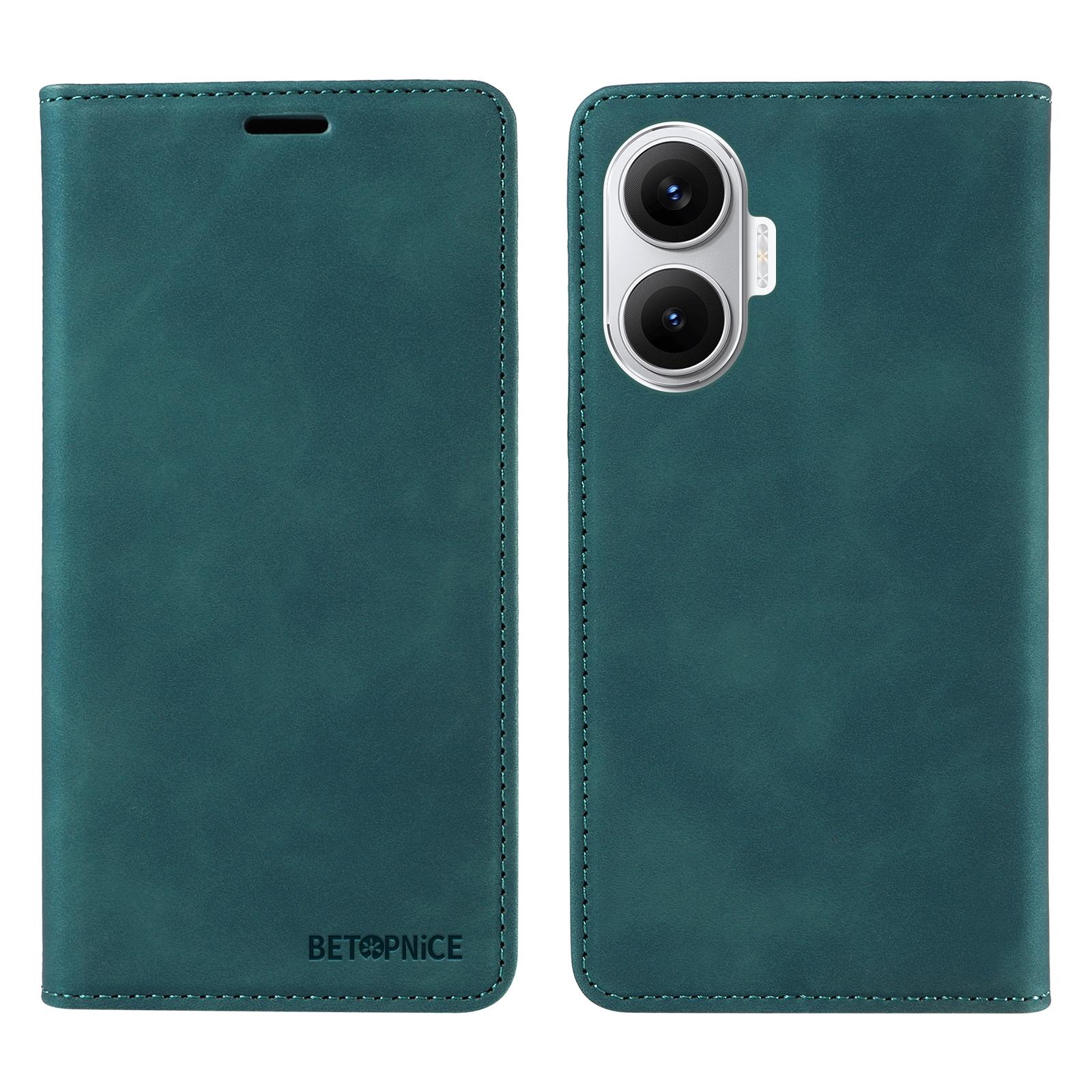 

Для Xiaomi Poco F7 5G Чохол BETOPNICE Магнітна застібка Блокування RFID Гаманець Підставка Шкіряний Чохол для Телефону Green