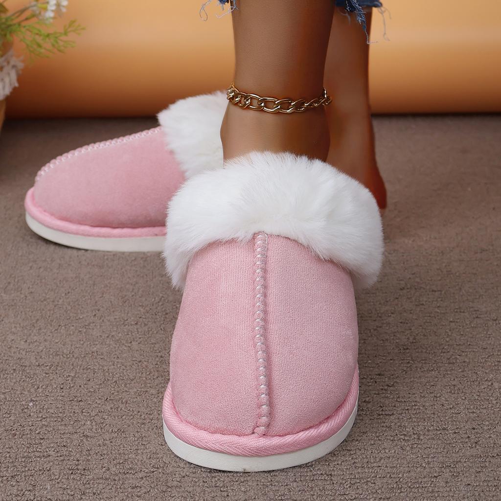 Fashion 2025 New Women Slippers Lightweight Casual Indoor Slides Female Thicken Plush Home Shoes Woman Closed Toe Warm Cotton Slippers
