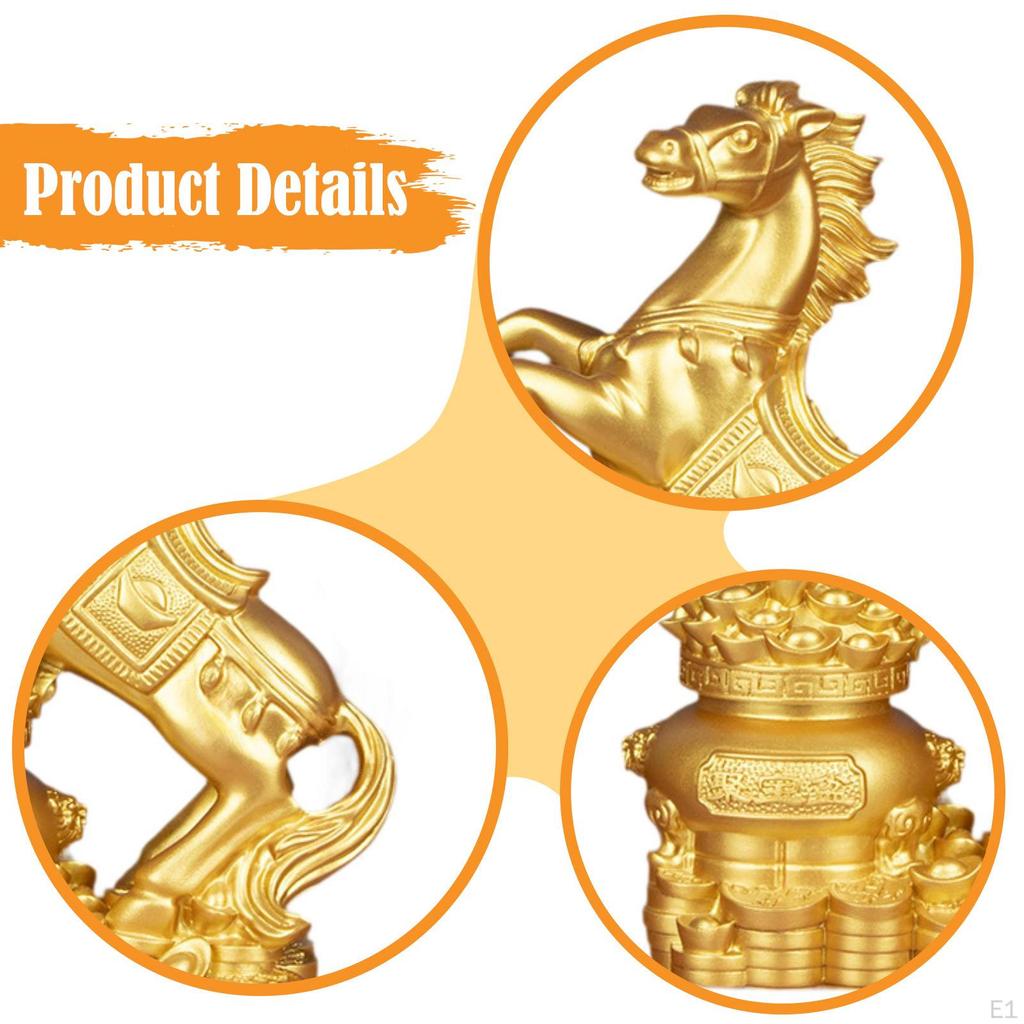 Pferd Figur Tier Statue Kunsthandwerk Harz Feng Shui Skulptur für Büro Einrichtung Schreibtisch