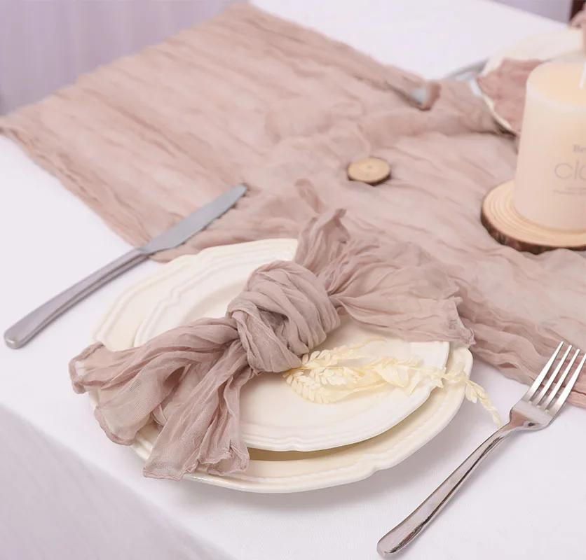 60PCS Cheesecloth Napkins Gauze Napkins Wedding Decor Baby Shower Dinner Bridal Shower Birthday Party Arches Cake Table Decor