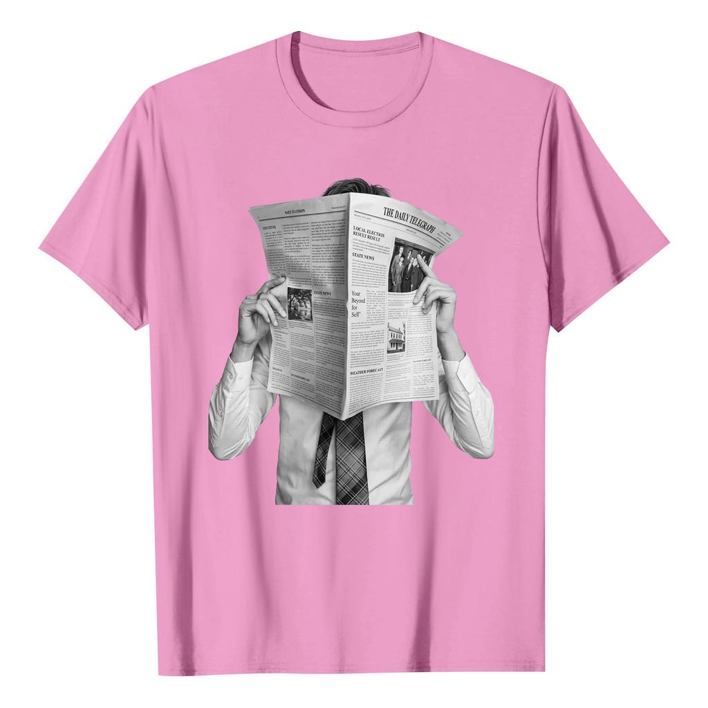 Casual Short Sleeve T Shirt with Graphic Print Front Crew Neck Relaxed Fit Comfortable Lightweight Fabric Suitable for Everyday Wear