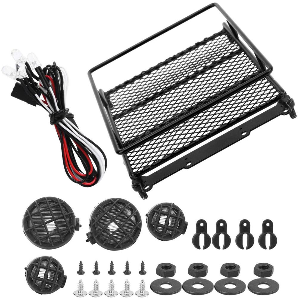 RC Roof Rack, Practical Lightweight RC Carrier Farm Roof for Remote Control Cars (Black)