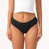 New Arrival Pure Cotton Women's Thong Underwear Low-Rise Sensual Briefs Ribbed Lace Trim
