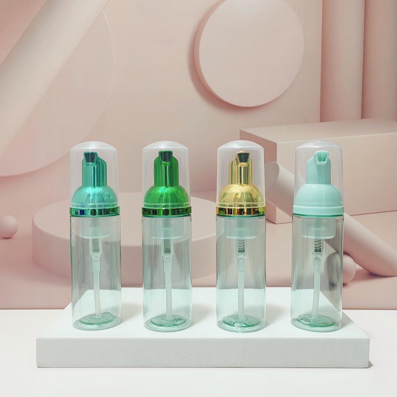 60ml Translucent Green Press Foaming Mousse Bottle for Facial Cleanser