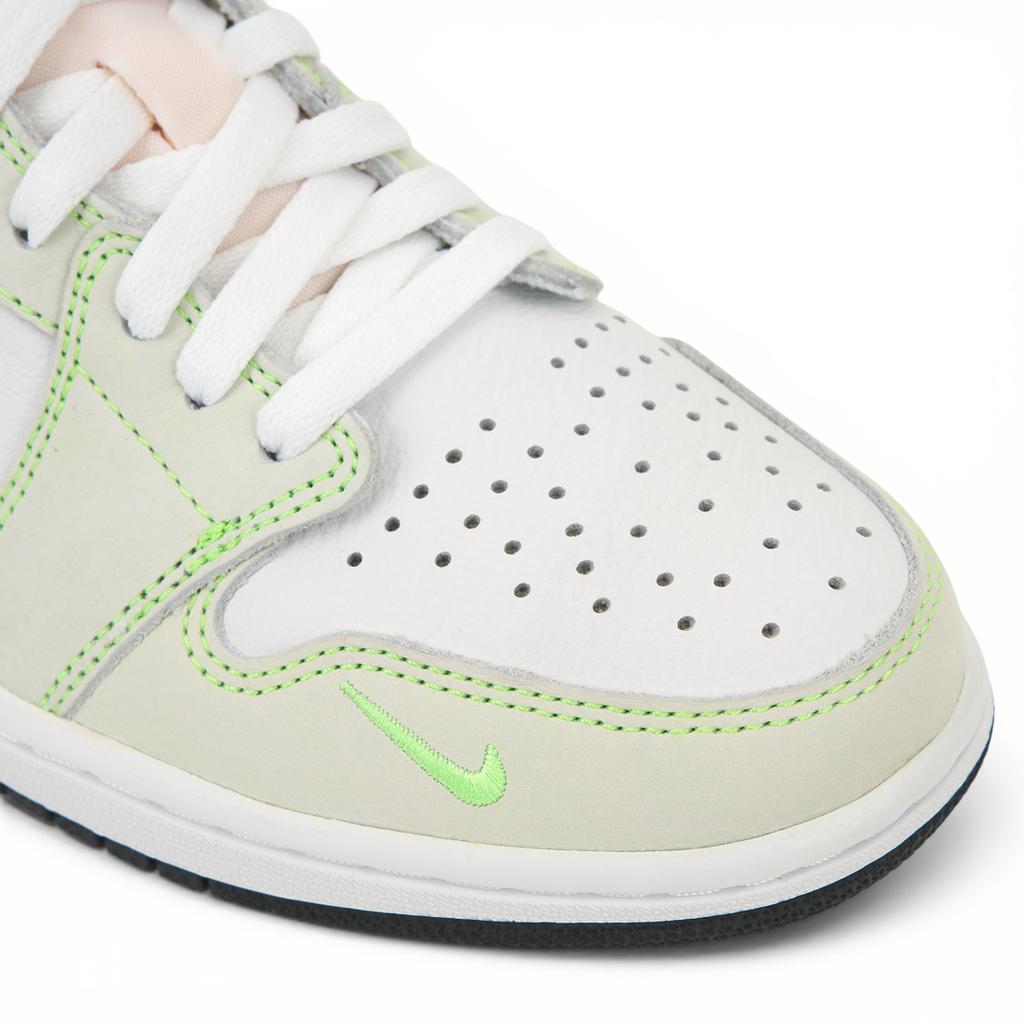 Air Jordan 1 Retro Low OG Vert Fantôme Chaussures pour Homme Blanc Noir DM7837-103