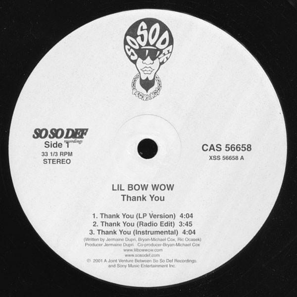 

12inch Record LIL BOW WOW - Thank You CAS56658 So So Def 2001 US Rap & Hip-Hop/R&B Used