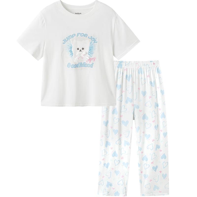 Balabala Girls' Summer Short Sleeve Pajama Set