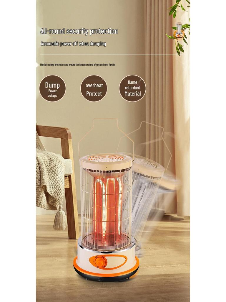 Compact Electric Birdcage Heater: Energy-Saving Fire Pit for Home & Office, Fast Tea Brewing & Efficient Heating