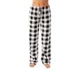 Casual Pants, Elastic Checkered Sleepwear, Loose Drawstring Wide Leg Pants
