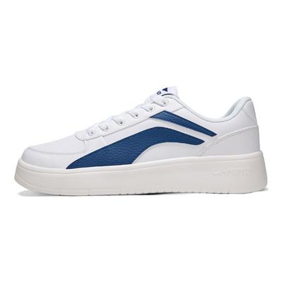 Li Ning Synthetic Leather Slip Resistant Durable Lightweight Low Top Skate Shoes Men Sneakers White Blue AGCP335-6
