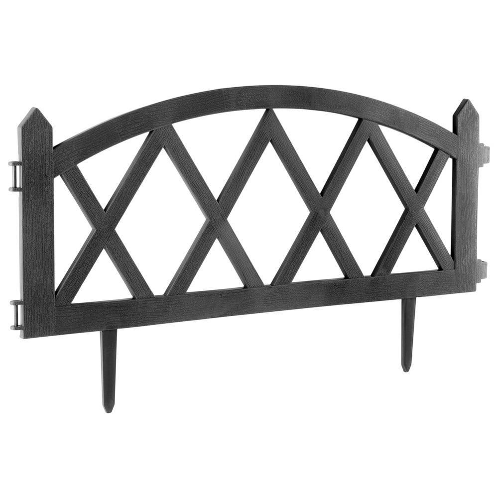 4X Płotek Ogrodowy Szary Border Palisada Obrzeże Trawnika Grządki 228 Cm