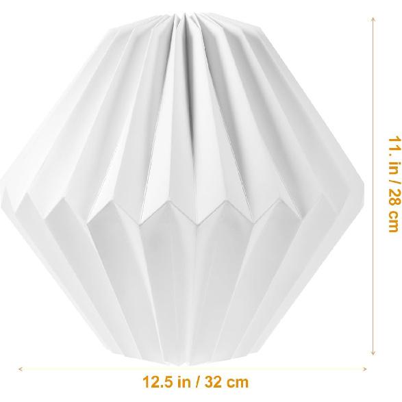 Angoily Nordic Style Origami Paper Hanging Lamp Shade, 12.59X12.59X11.02 Inch, White Foldable Ceiling Light Cover for Chandeliers, Table Lamps, Floor