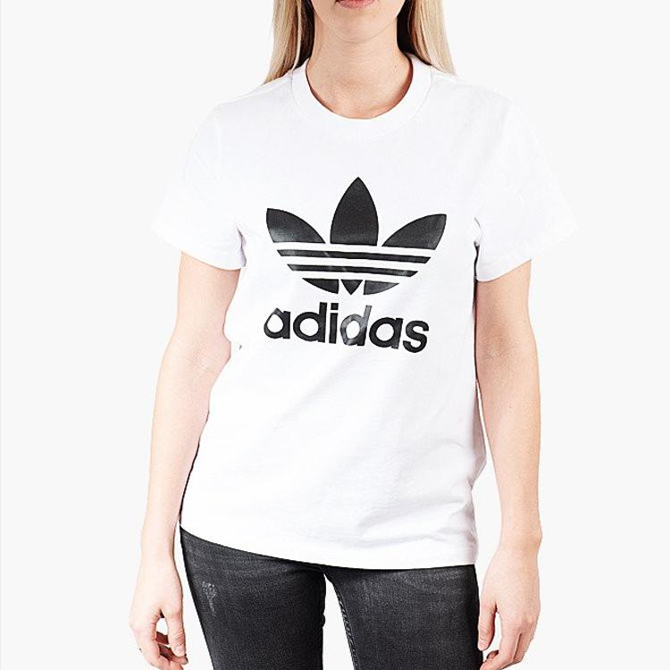 Adidas Originals Trefoil Breathable Short Sleeve T-Shirt Women Tops White DX2322