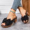 Women's Block Heeled Peep Toe Sandals - Stylish Slip On Heels for Going Out and Casual Summer Wear