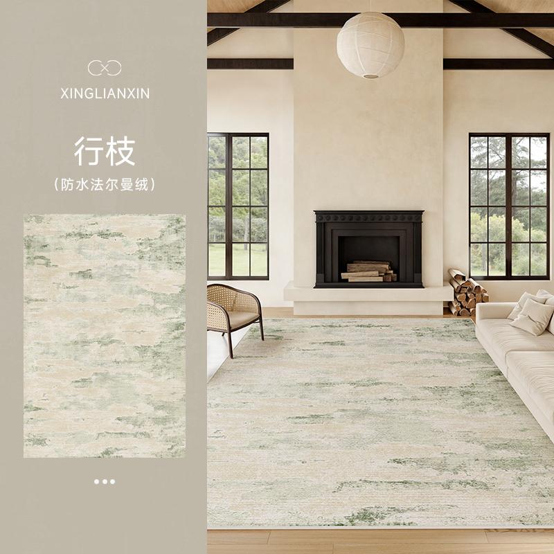 Green Carpets for Living Room French Cream Style Bedroom Decor Thick Rug Washable Lounge Anti-slip Carpet Home Soft Bedside Mat