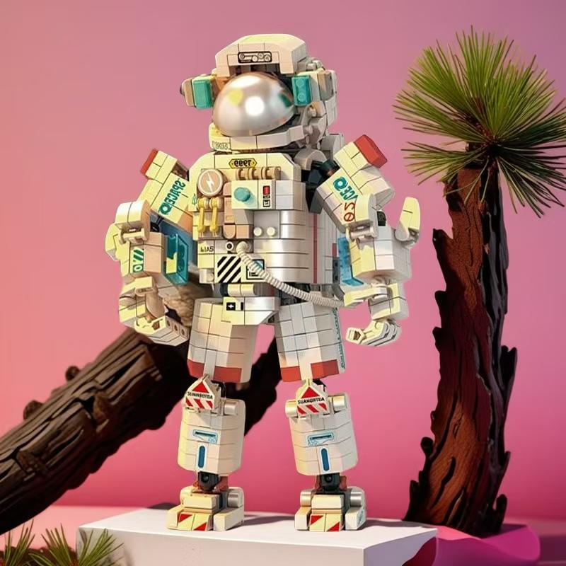 1050 Pieces Space Astronaut Building Block Set Toys, Cool Astronaut Room Decoration, Adult Collection DIY Model