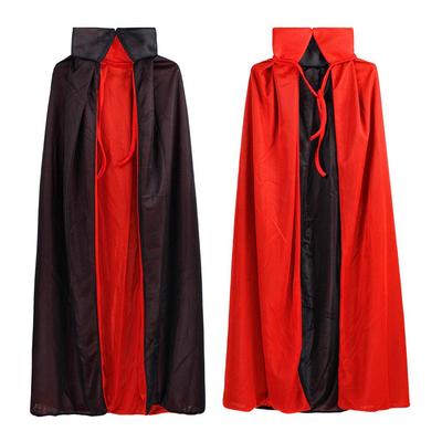 Halloween Cape Black Red Standing Neck Grim Reaper Costume Party Witch Vampire Cloak Cape