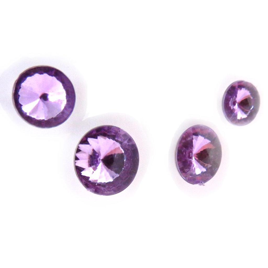 Les Trésors De Lily [J6203] - 2 Pairs of Purple 'Crystal' Earrings