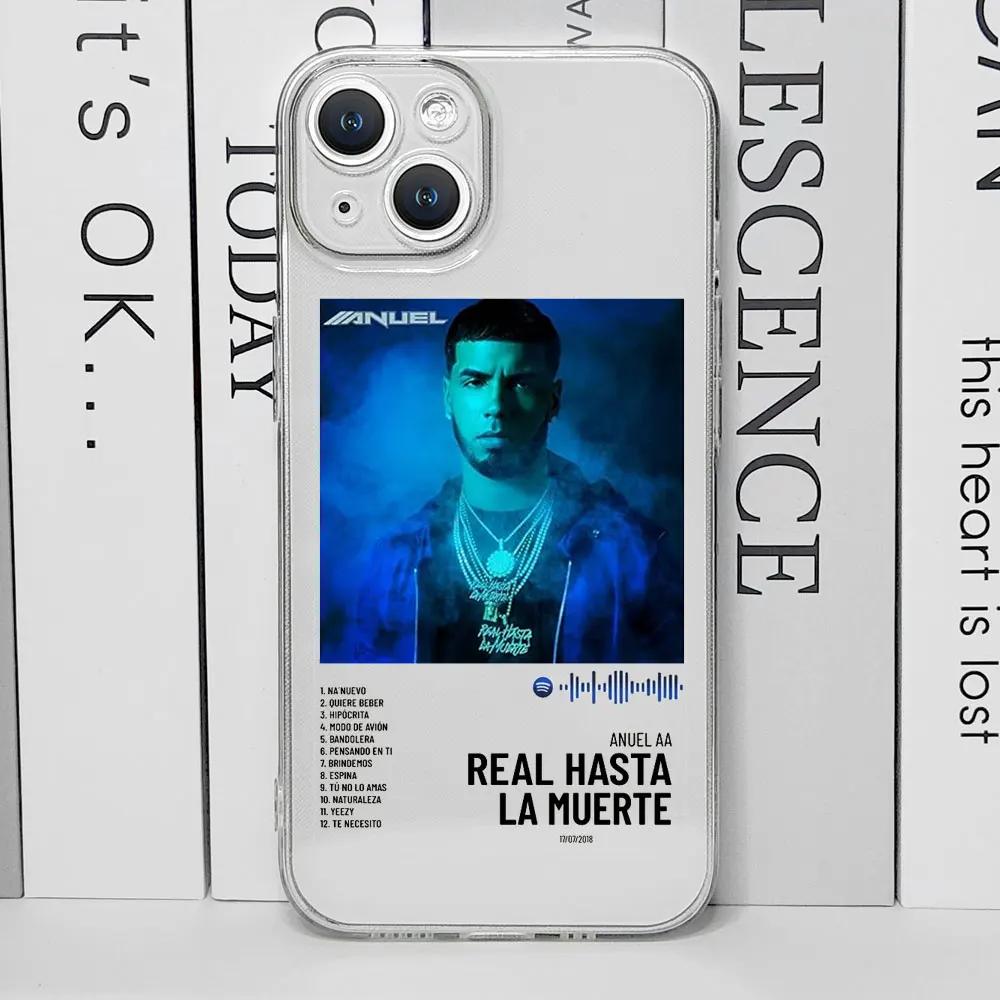 

Anuel AA Real Hasta La Muerte Phone Case for IPhone 11 12 13 14 16 15 Pro Max Mini 7 8 14Plus X XS MAX Clear Cover Rapper Fundas iPhone 12