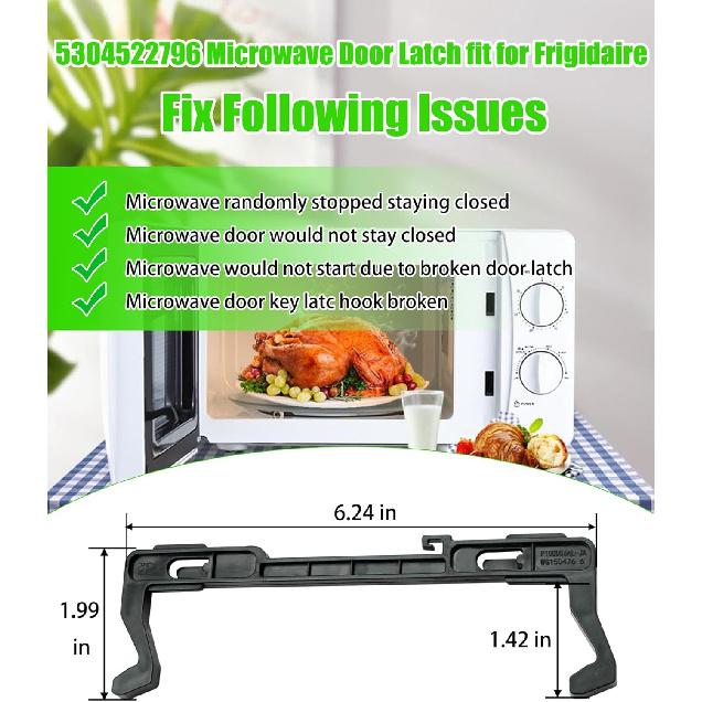 5304522796 Microwave Door Latch Fits for Electrolux, Frigidaire, Gibson, Kelvinator, Westinghouse,Sears/Kenmore and Others Microwaves,Replace