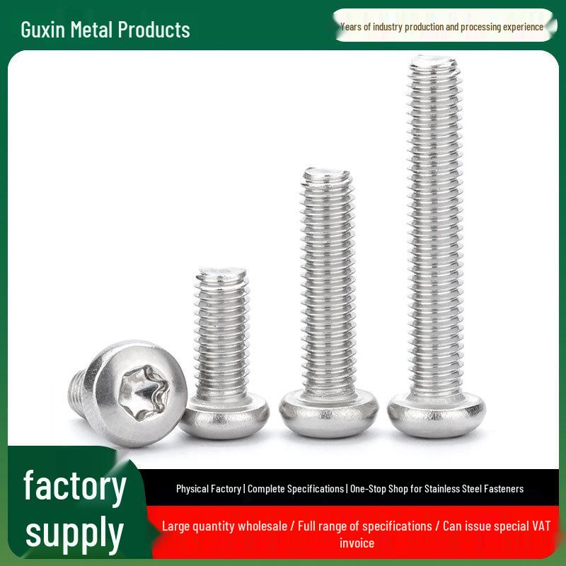 304 Stainless Steel Pan Head Torx Machine Screw, GB2672, M2-M, Without Collar