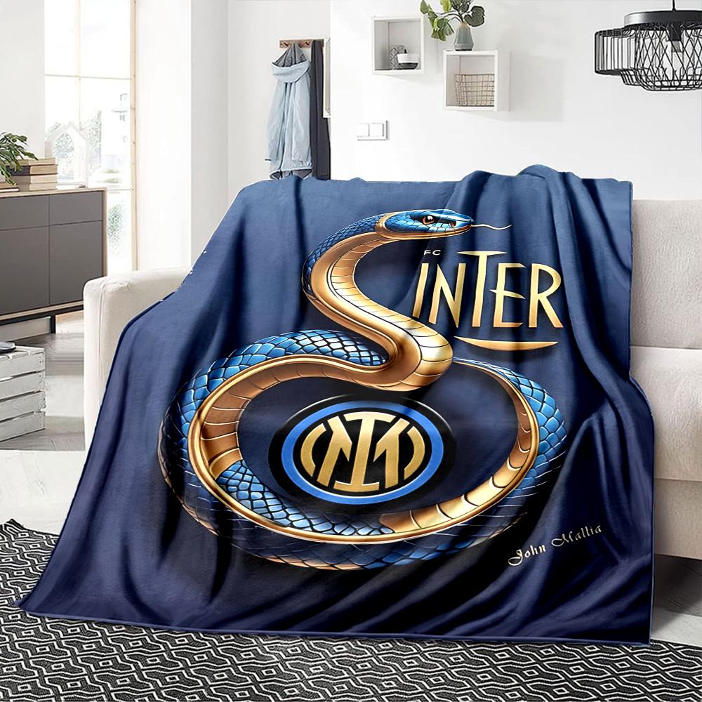 Coperte con Logo Snake Inter Milan in Flanella Stampata Traspiranti Calde Plaid per Casa Ufficio Copriletti 0708a92