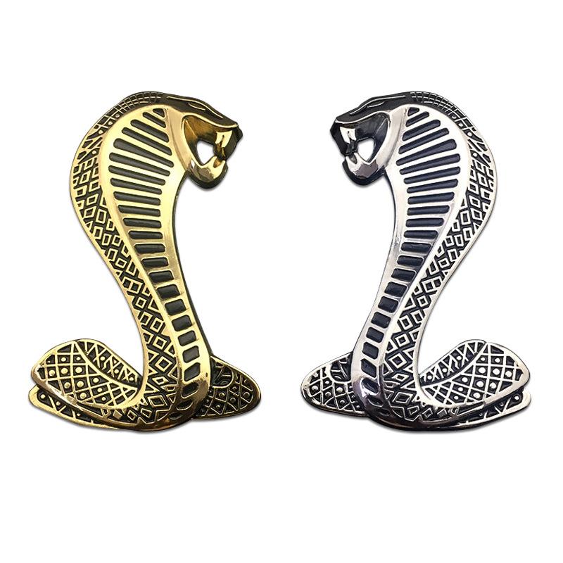 Suitable for Mustang Car Logo Car Cobra Metal Car Sticker Personalized Modification 3D Three-dimensional Label Front Label Tail Label