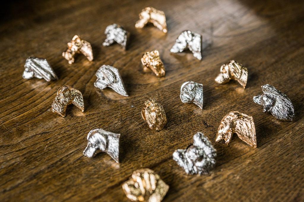 Collie Wyprodukowano w Anglii Pozłacany 22-karatowym złotem Kolekcja Pinów Artystycznych Psów (Szorstki)