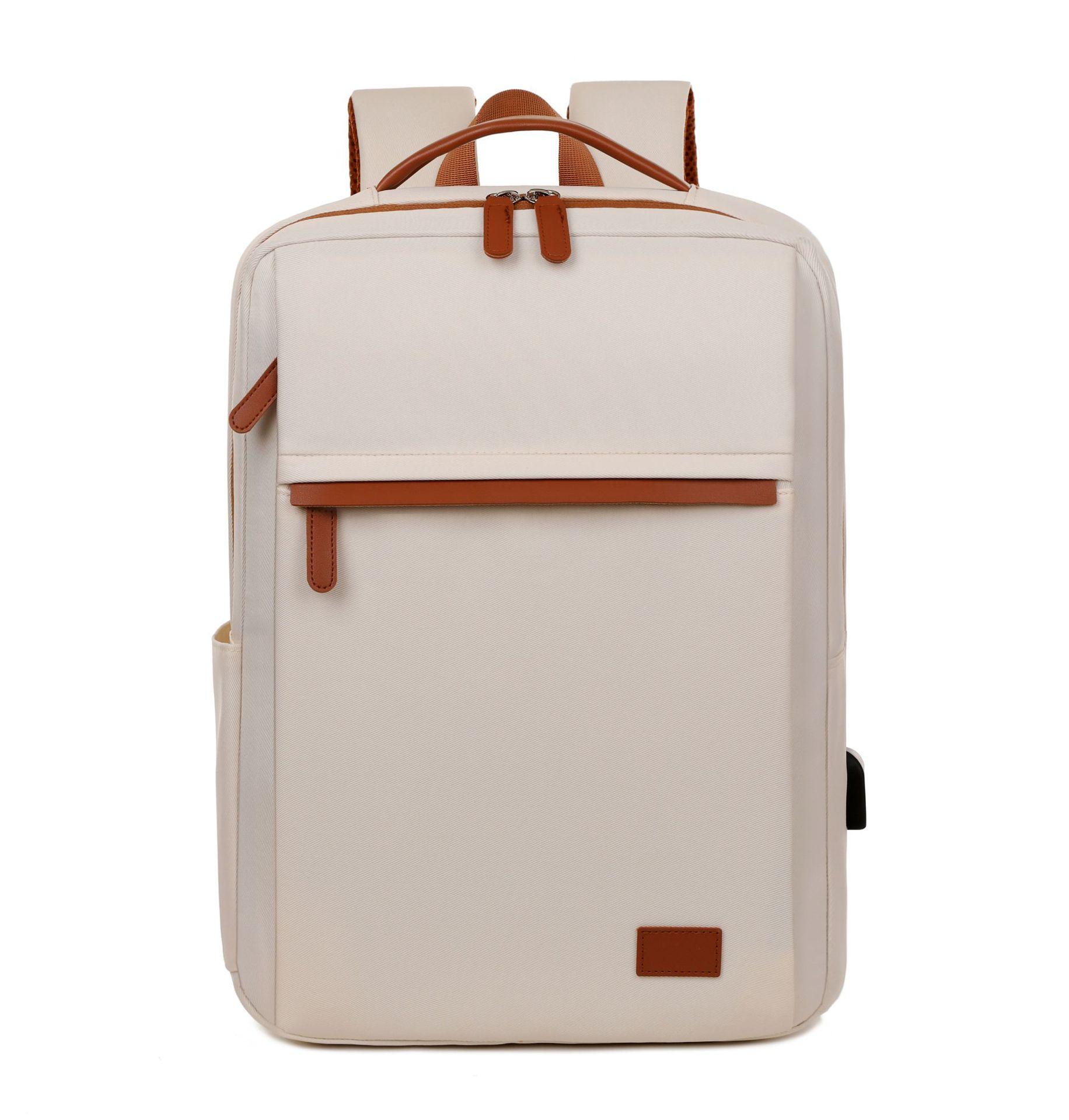 

TS JYL laptop bag,Business Backpack Simple Solid USB Large Travel Laptop Bag 16 inches белый