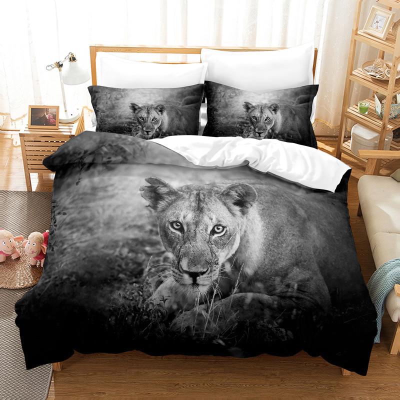 Löwe Bettwäsche-Set Bettbezug-Set 3D Bettwäsche Digitaldruck Bettwäsche Queen Size Bettwäsche-Set Modedesign