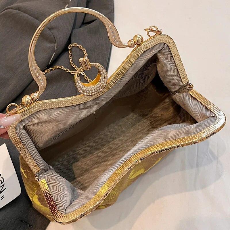 Borsa piccola con stampa floreale 2024 Designer di lusso da donna Borse verdi Pochette da festa Borse a tracolla a catena da cena femminile Borse a tracolla