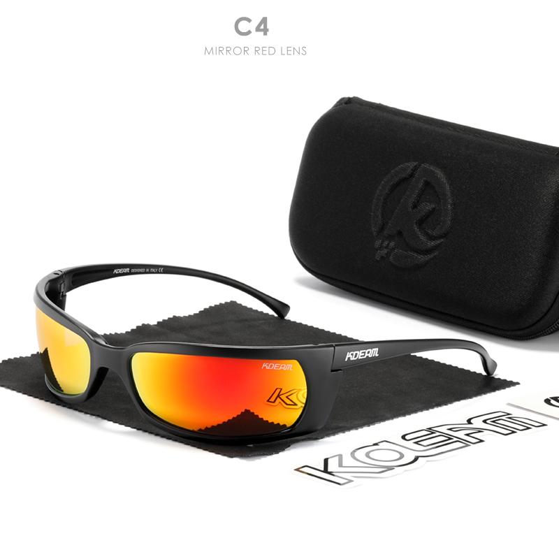KDEAM Fresh Color Sport Goggles UV400 Polarized Sunglasses Men Lightweight Sun Glasses Fishing Unisex Size Includes Zipper Case